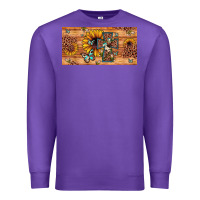 Purple leopard cross butterfly sunflower Premium Sweatshirt - JahusDesignShop
