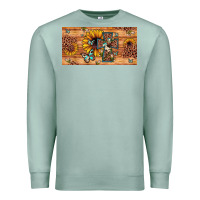 Seafoam leopard cross butterfly sunflower Premium Sweatshirt - JahusDesignShop