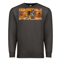 Smoke leopard cross butterfly sunflower Premium Sweatshirt - JahusDesignShop