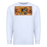 White leopard cross butterfly sunflower Premium Sweatshirt - JahusDesignShop