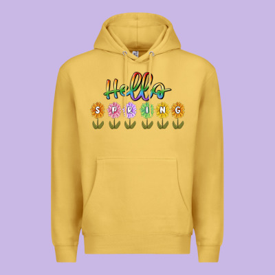 Hello Spring Premium Hoodie Designed By Maliassmallbusiness