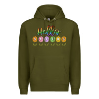 Army Green hello spring Premium Hoodie - MaliasSmallBusiness