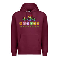 Burgundy hello spring Premium Hoodie - MaliasSmallBusiness