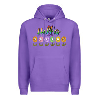 Purple hello spring Premium Hoodie - MaliasSmallBusiness