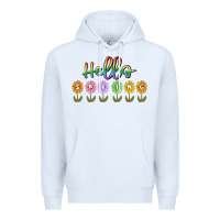White hello spring Premium Hoodie - MaliasSmallBusiness