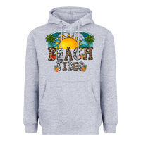 Heather Grey beach vibes Heavyweight Hoodie - CowhideDigitalArt