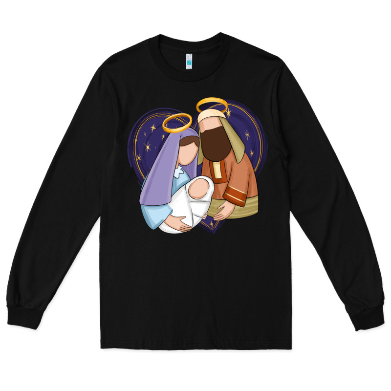 Holy Night Jesus Birth Long Sleeve Tee by Zillion Design Studio | Teevron