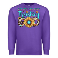 Purple i'm just out here trusting god Premium Sweatshirt - JahusDesignShop