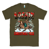 Army Green Rockin Around The Christmas Tree Rodeo Classic Tee - FaDigitalArtStudio