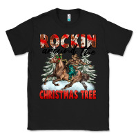 Black Rockin Around The Christmas Tree Rodeo Classic Tee - FaDigitalArtStudio