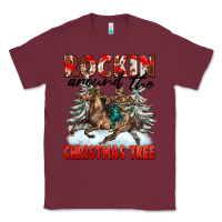 Burgundy Rockin Around The Christmas Tree Rodeo Classic Tee - FaDigitalArtStudio