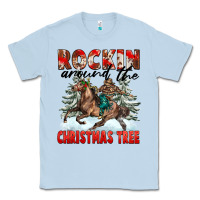 Dusty Blue Rockin Around The Christmas Tree Rodeo Classic Tee - FaDigitalArtStudio