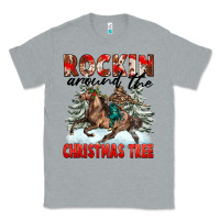 Heather Grey Rockin Around The Christmas Tree Rodeo Classic Tee - FaDigitalArtStudio
