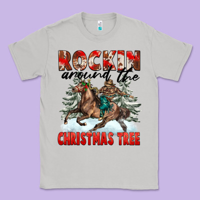 Rockin Around The Christmas Tree Rodeo Classic Tee Designed By Fadigitalartstudio