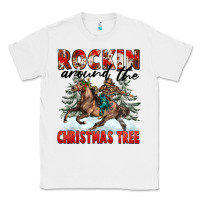White Rockin Around The Christmas Tree Rodeo Classic Tee - FaDigitalArtStudio