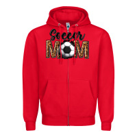 Red soccer mom Zipper Hoodie - texasbilliewilder