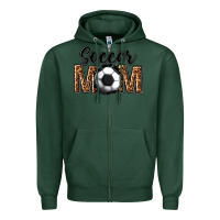 Sports Green soccer mom Zipper Hoodie - texasbilliewilder