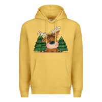 Antique Gold Personalized Christmas deer Premium Hoodie - MaliasSmallBusiness