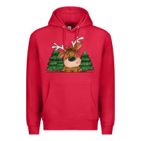 Cardinal Personalized Christmas deer Premium Hoodie - MaliasSmallBusiness