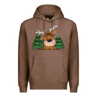 Chestnut Personalized Christmas deer Premium Hoodie - MaliasSmallBusiness