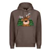 Coffee Personalized Christmas deer Premium Hoodie - MaliasSmallBusiness