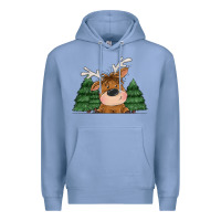 Colony Blue Personalized Christmas deer Premium Hoodie - MaliasSmallBusiness