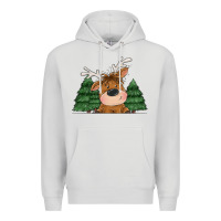 Dove Grey Personalized Christmas deer Premium Hoodie - MaliasSmallBusiness