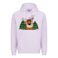 Lilac Personalized Christmas deer Premium Hoodie - MaliasSmallBusiness