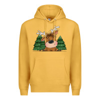 Mustard Personalized Christmas deer Premium Hoodie - MaliasSmallBusiness