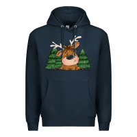 Navy Personalized Christmas deer Premium Hoodie - MaliasSmallBusiness