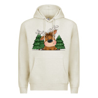 Oatmeal Heather Personalized Christmas deer Premium Hoodie - MaliasSmallBusiness