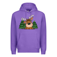 Purple Personalized Christmas deer Premium Hoodie - MaliasSmallBusiness