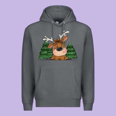 Personalized Christmas Deer Premium Hoodie Designed By Maliassmallbusiness