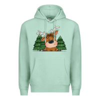 Seafoam Personalized Christmas deer Premium Hoodie - MaliasSmallBusiness
