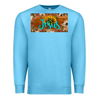 Ocean Blue jesus Premium Sweatshirt - JahusDesignShop