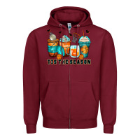 Burgundy tis' the season basketball coffee cups Zipper Hoodie - Zillion Design Studio