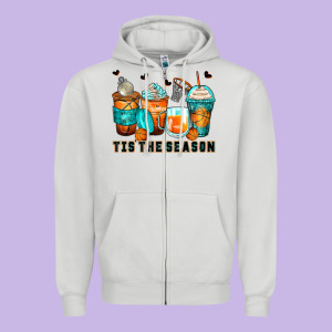 Tis' The Season Basketball Coffee Cups Zipper Hoodie Designed By Zillion Design Studio