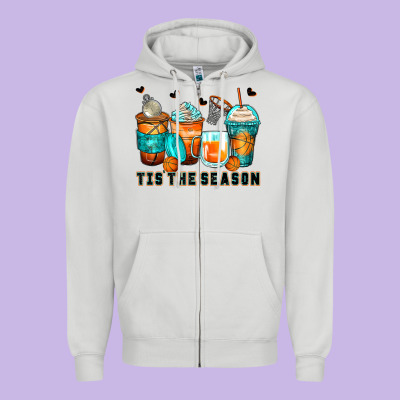 Tis' The Season Basketball Coffee Cups Zipper Hoodie Designed By Zillion Design Studio