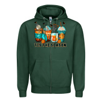 Sports Green tis' the season basketball coffee cups Zipper Hoodie - Zillion Design Studio