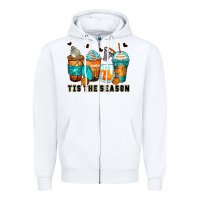 White tis' the season basketball coffee cups Zipper Hoodie - Zillion Design Studio