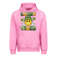 Fuchsia Pink lucky vibes Urban Hoodie - MaliasSmallBusiness