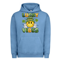 Pigment Pebble Blue lucky vibes Urban Hoodie - MaliasSmallBusiness