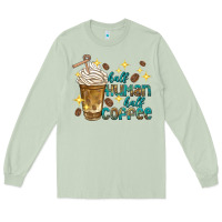 Matcha half human half coffee Long Sleeve Tee - texasbilliewilder