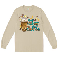 Mushroom half human half coffee Long Sleeve Tee - texasbilliewilder