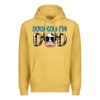 Antique Gold holy cow i'm dad Premium Hoodie - MaliasSmallBusiness