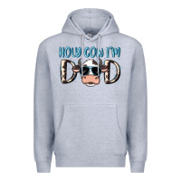 Heather Grey holy cow i'm dad Premium Hoodie - MaliasSmallBusiness