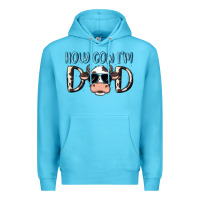 Ocean Blue holy cow i'm dad Premium Hoodie - MaliasSmallBusiness