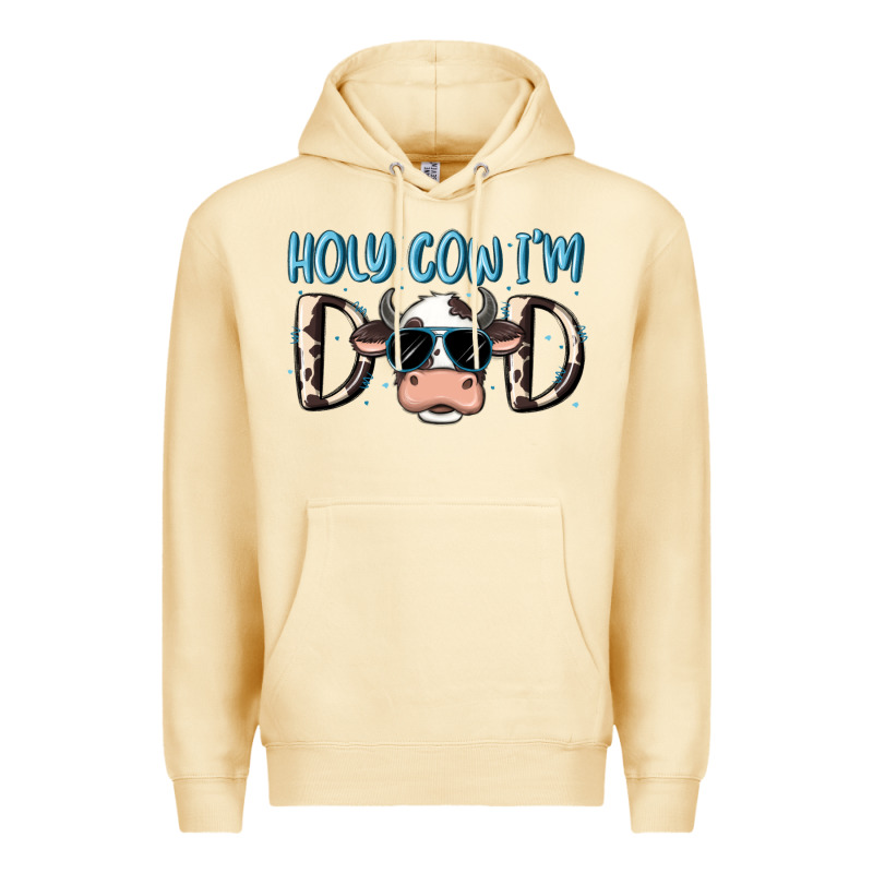 Holy Cow I'm Dad Premium Hoodie by MaliasSmallBusiness | Teevron