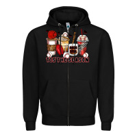 Black tis' the season baseball coffee cups Zipper Hoodie - Zillion Design Studio