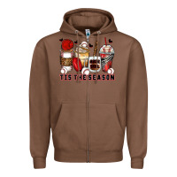 Chestnut tis' the season baseball coffee cups Zipper Hoodie - Zillion Design Studio